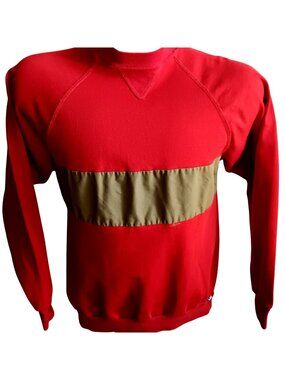 True Vintage Crewneck Sweatshirt Medium Russell Athletic Red Colorblock 1990s